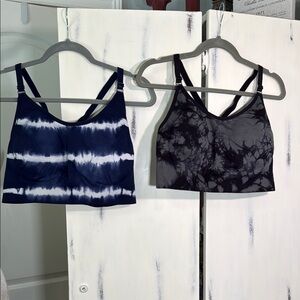 Members Mark Sports Bra Duo - Charcoal and Navy tie die